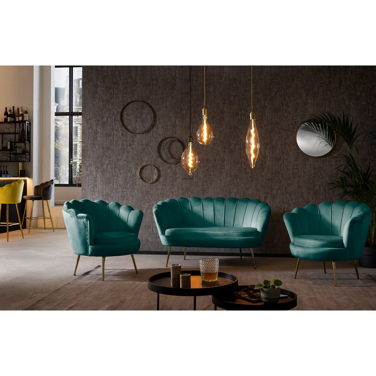 Fluwelen schelpenbank groen