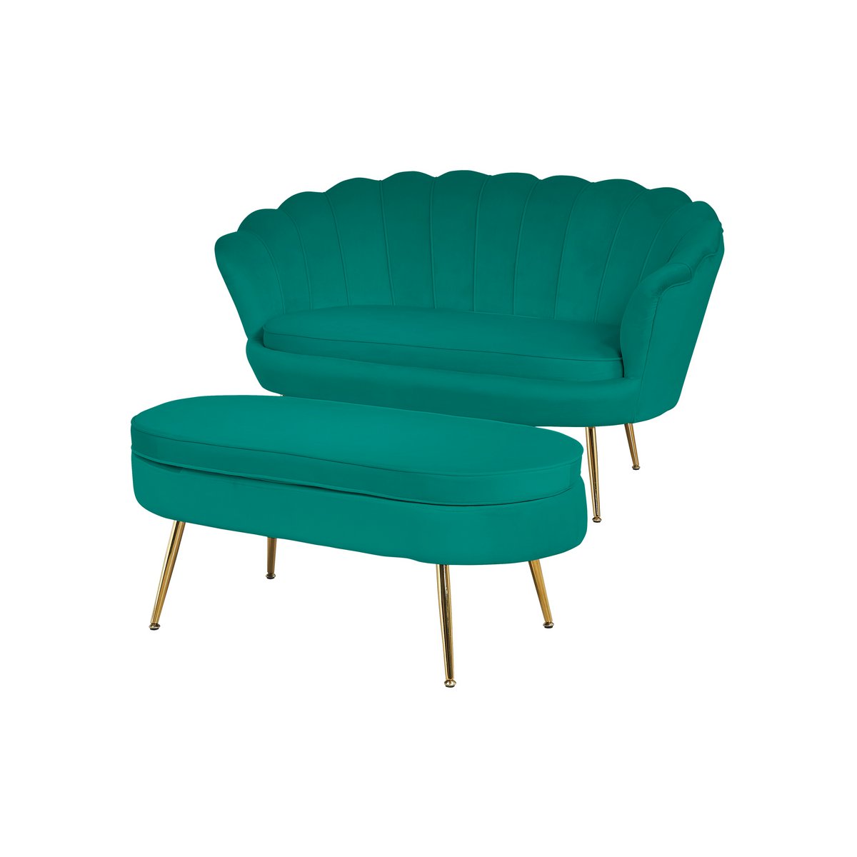 Fluwelen schelpenbank groen