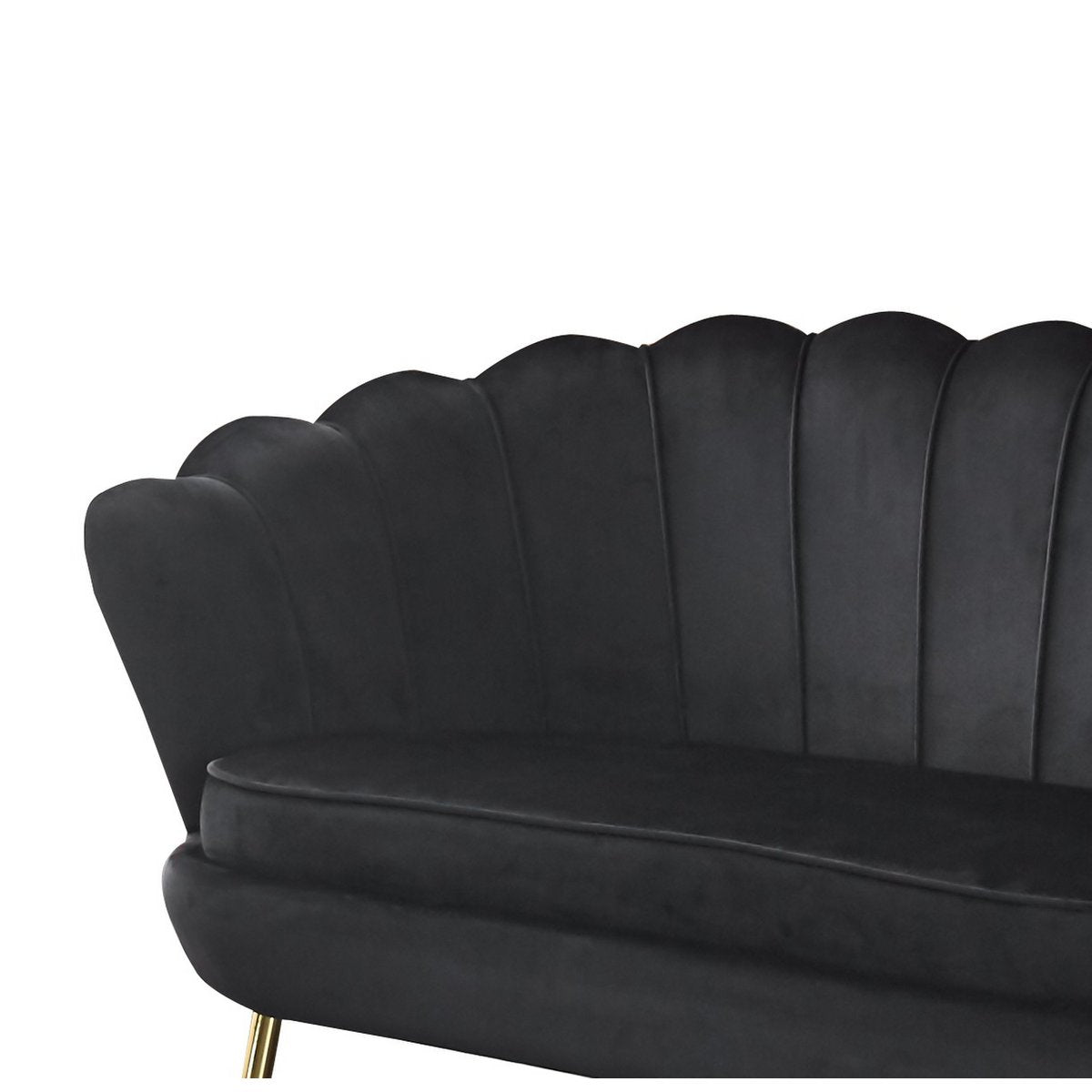 Fluwelen schelpenbank zwart