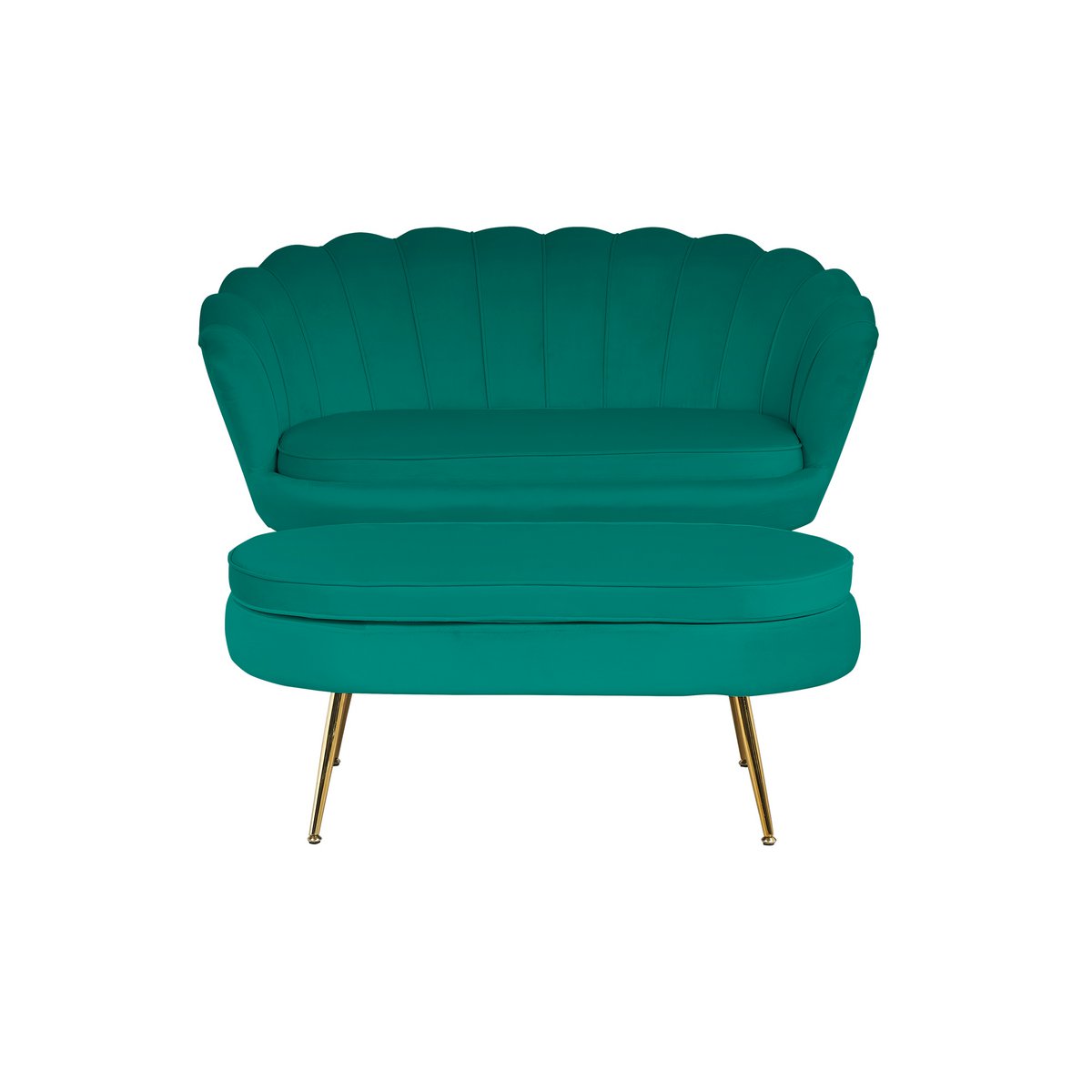 Fluwelen schelpenbank groen