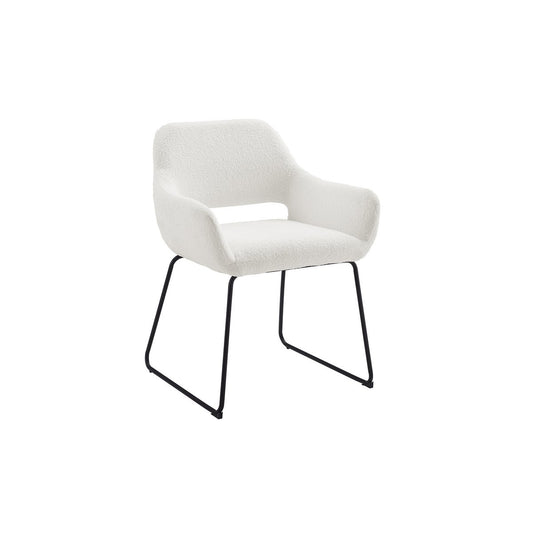 Fauteuil met ruguitsparing Bouclé stof wit