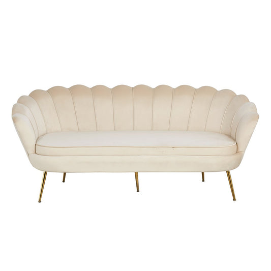 Shell bank 3 zits in beige fluweel