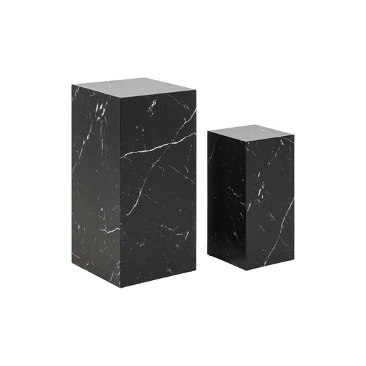 Bijzettafel set van 2 zwart